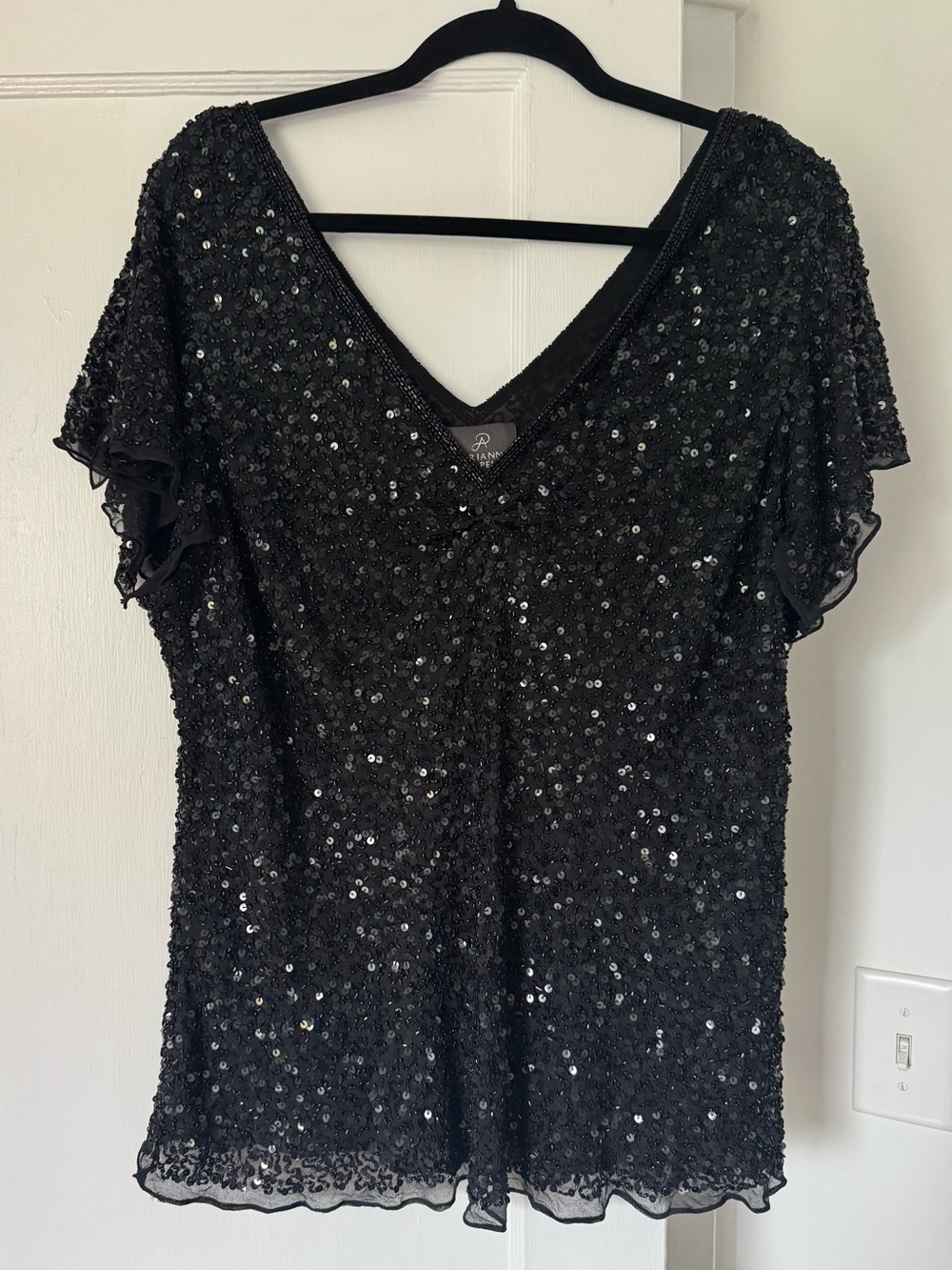 100% Silk Adrianna Papell Beaded and Sequin Top